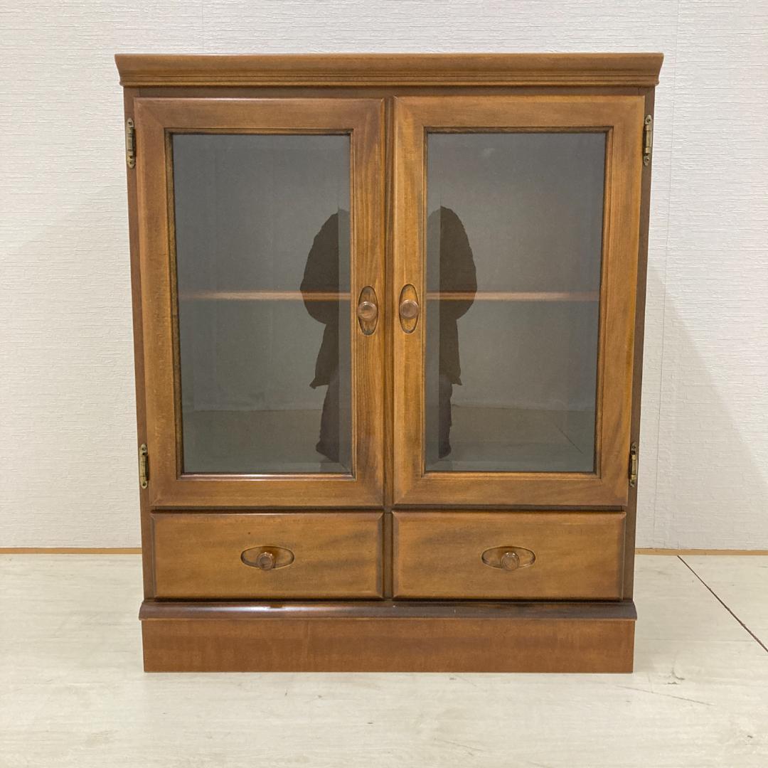 【オールドカリモク】ガラスキャビネット　サイドボード