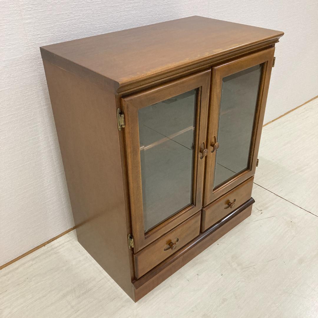 【オールドカリモク】ガラスキャビネット　サイドボード