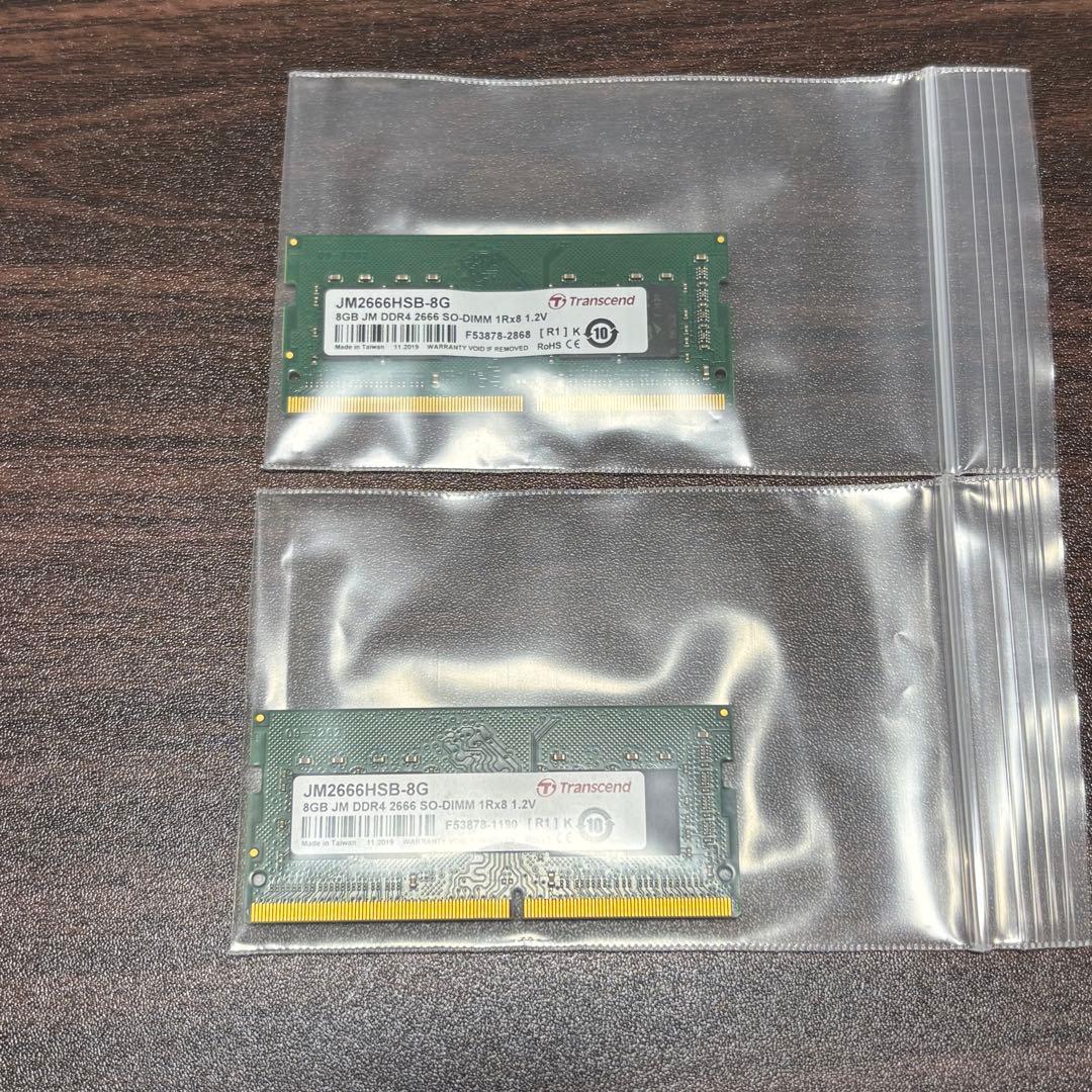 Transcend 8GB DDR4 2666MHz SO-DIMM 2枚