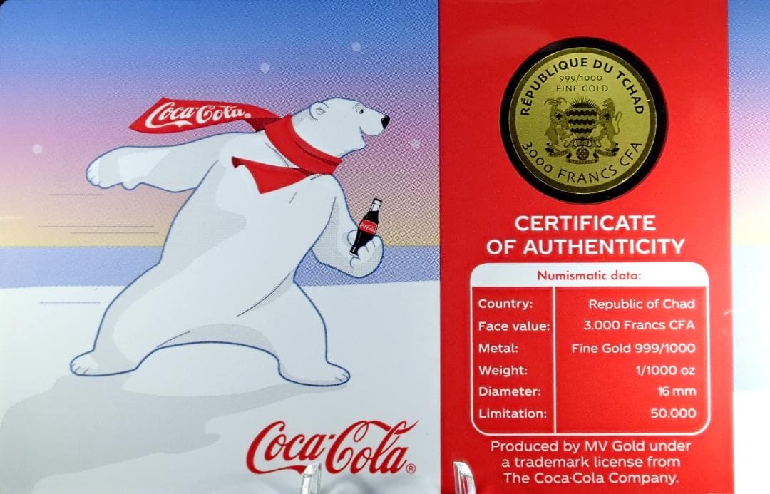 幸せのおすそ分け 希少なポーラーベア！白くま金貨！限定鋳造！ コカ・コーラ 公式