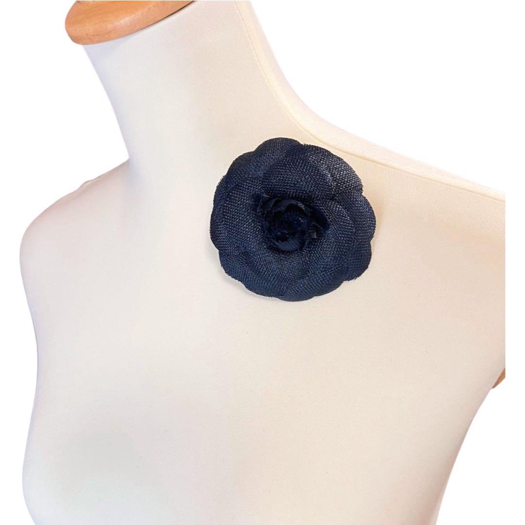 CHANEL シャネル コサージュ ネイビー カメリア