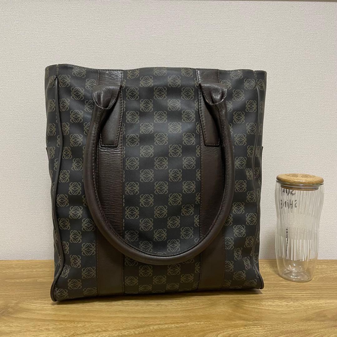 《美品》LOEWE（ロエベ）レザー ハンドバッグ ダークブラウン