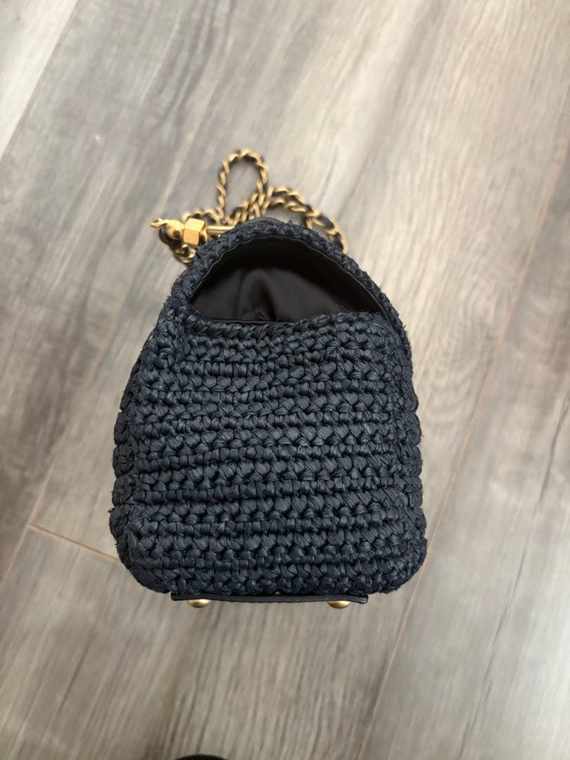 レア⭐︎CHANEL ラフィア素材GOLDチェーンバッグ