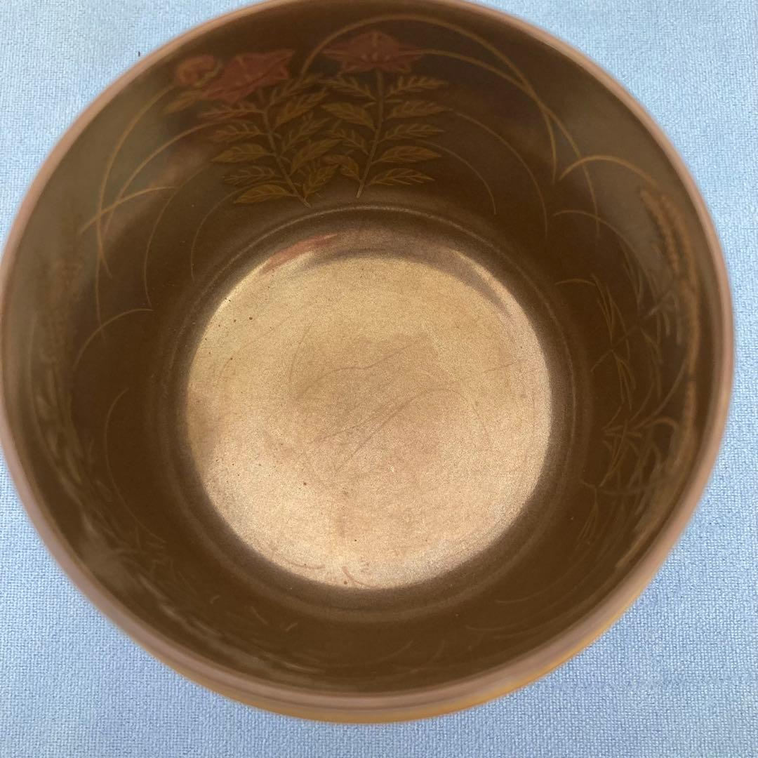 棗　内蒔絵　花　秋峰　漆塗り