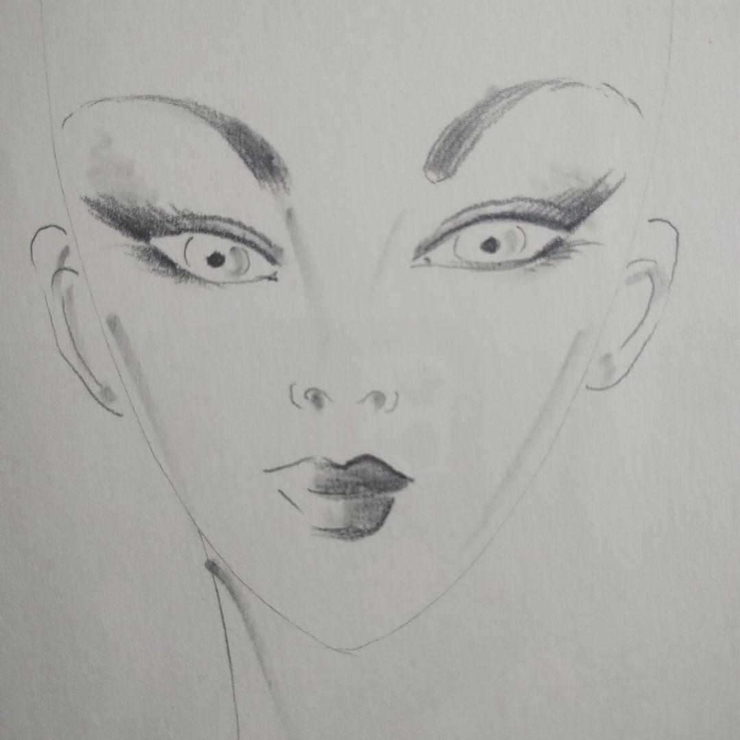 四谷シモン 直筆 肉筆画 Simon サイン入り