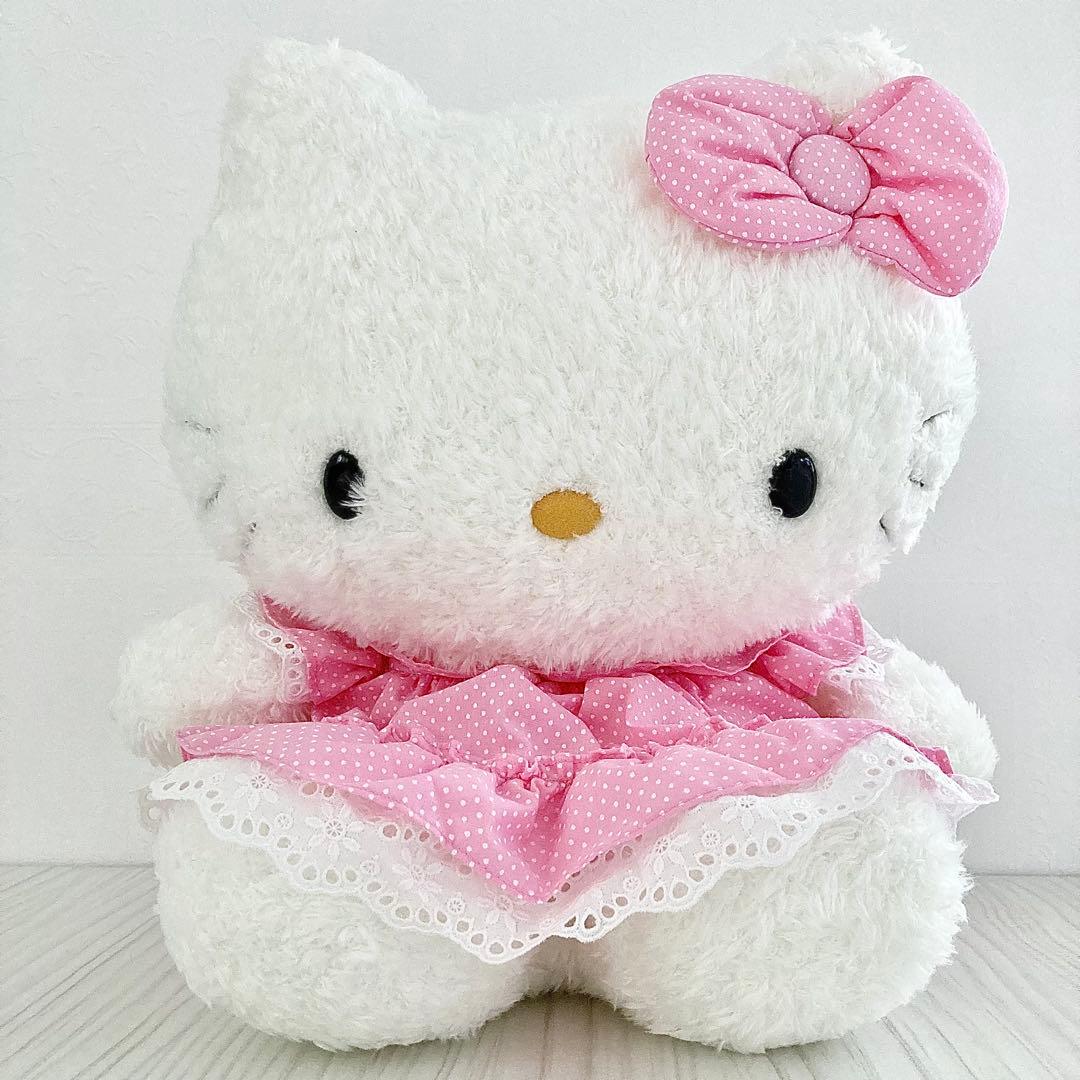 ❤️美品 レトロ ハローキティ エプロン ぬいぐるみ (L) 激レア 希少