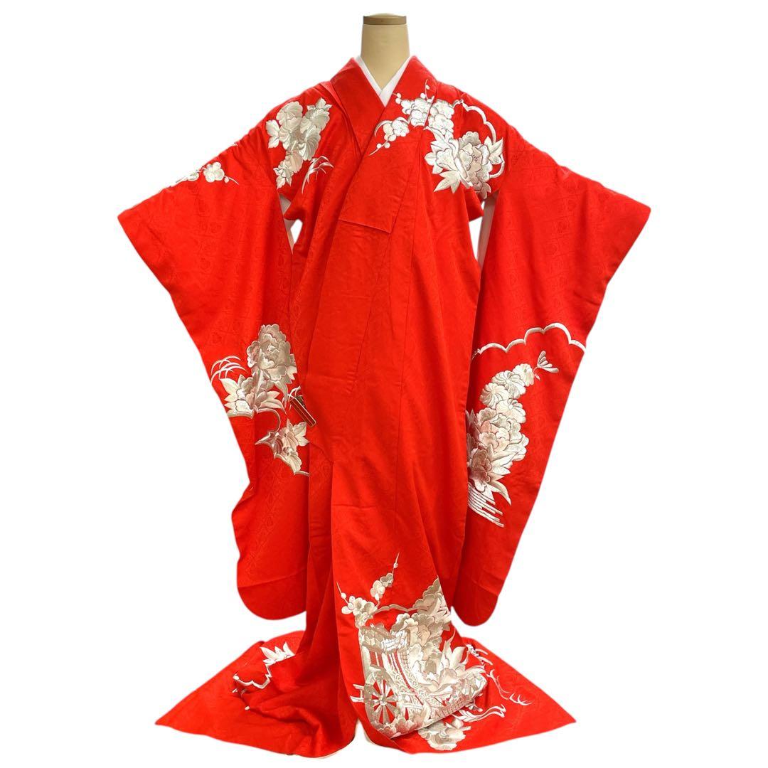 ◎mk-1250　引き振袖　お引きずり　婚礼衣装　銀駒刺繍　　11-28