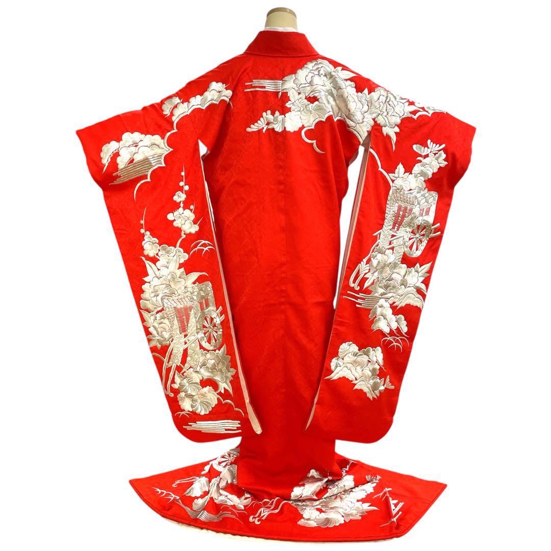 ◎mk-1250　引き振袖　お引きずり　婚礼衣装　銀駒刺繍　　11-28