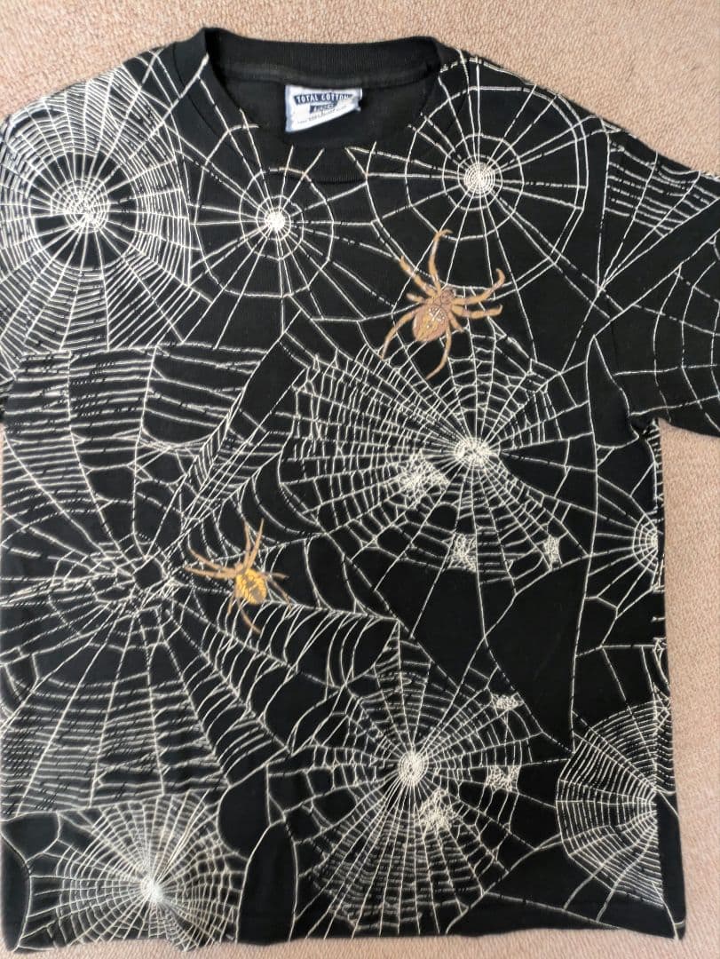 【超希少！】【極美品！】Vintageスパイダーウェブ蜘蛛の巣Tシャツ USA