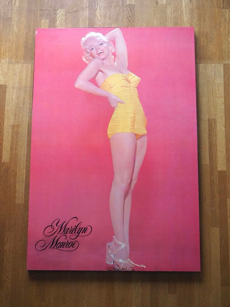 【レア】80年代 昭和レトロ ヴィンテージ マリリンモンロー 木製パネル