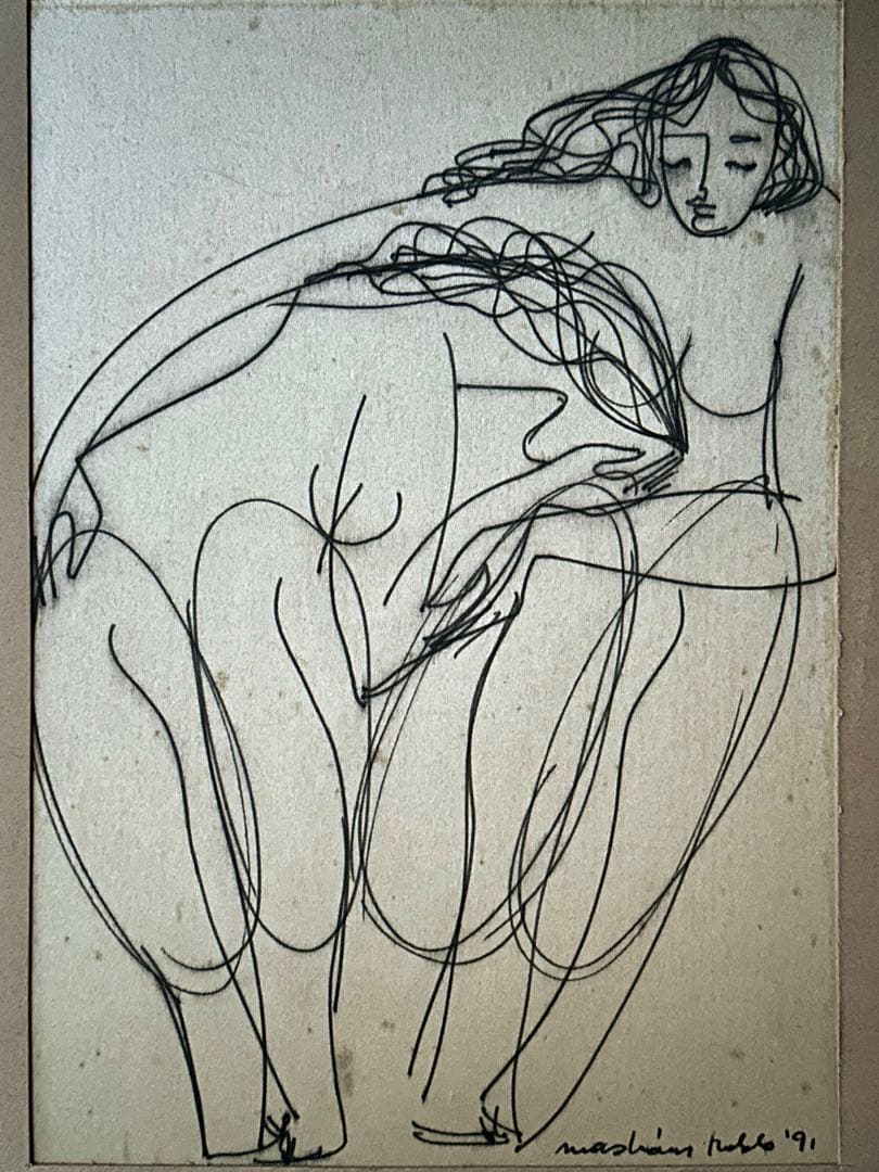 2123様感謝‼️肉筆「ふたり」ハンガリー現代作家nacskassy izolda