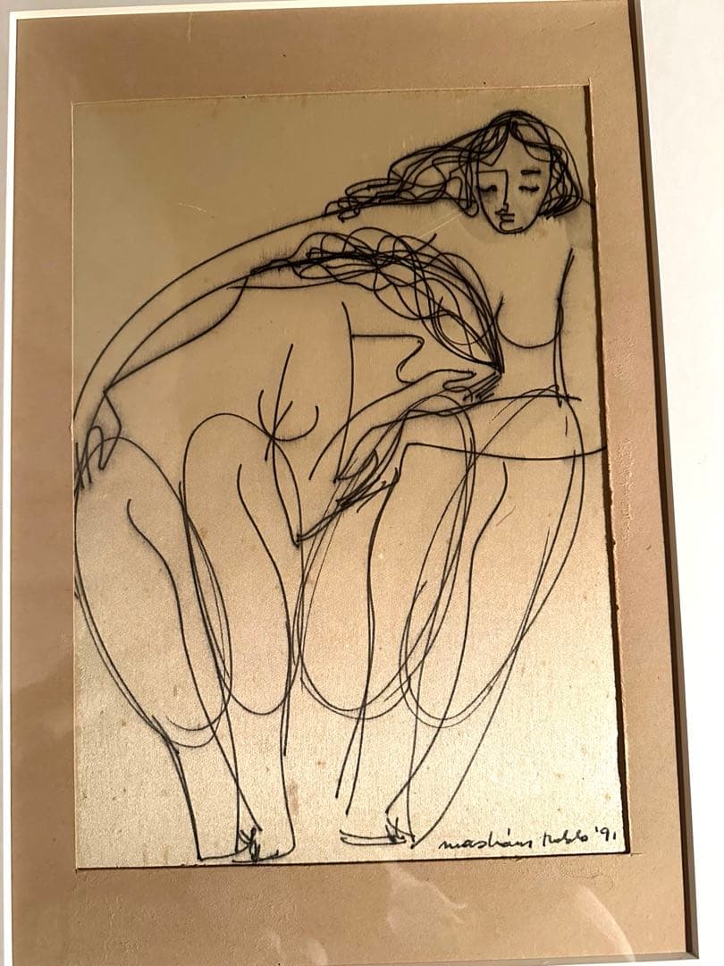 2123様感謝‼️肉筆「ふたり」ハンガリー現代作家nacskassy izolda