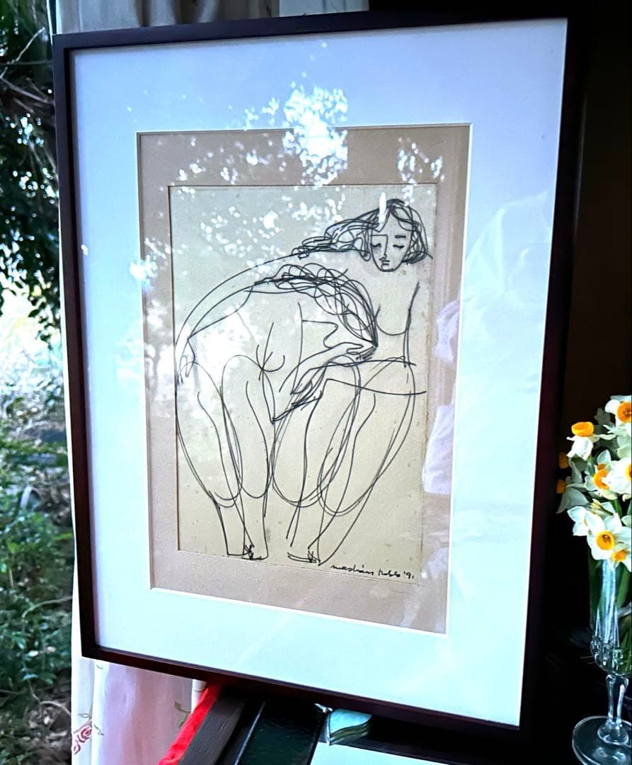 2123様感謝‼️肉筆「ふたり」ハンガリー現代作家nacskassy izolda