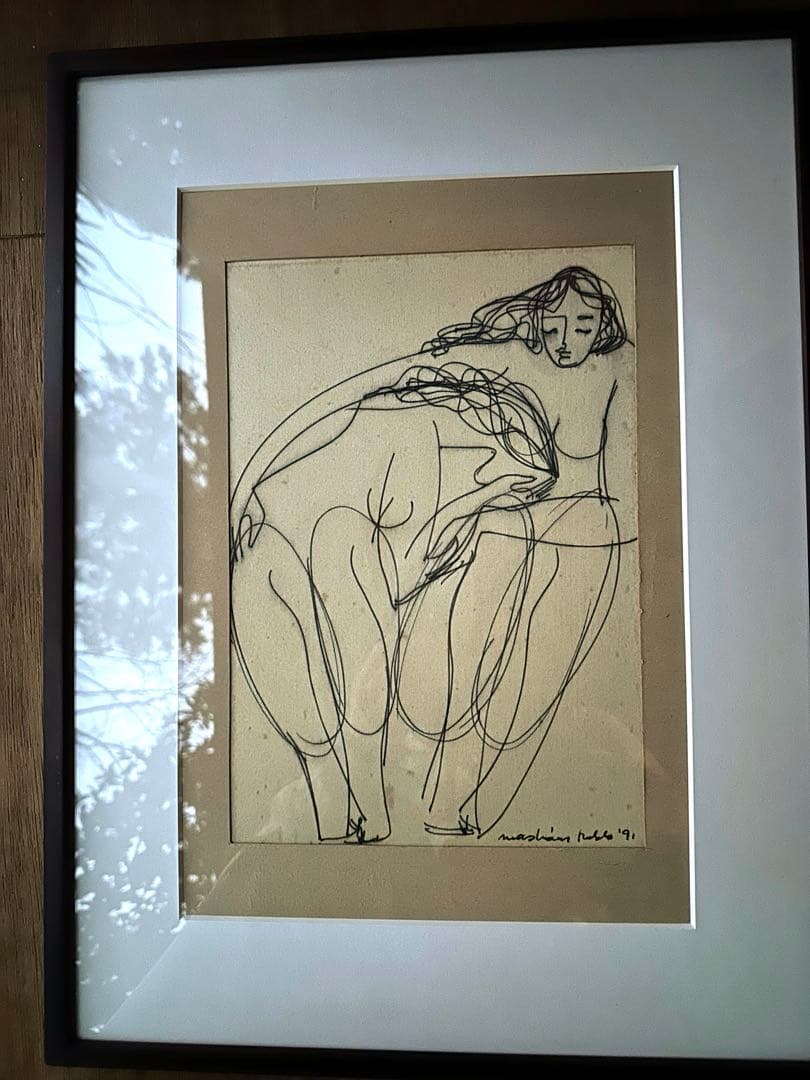 2123様感謝‼️肉筆「ふたり」ハンガリー現代作家nacskassy izolda