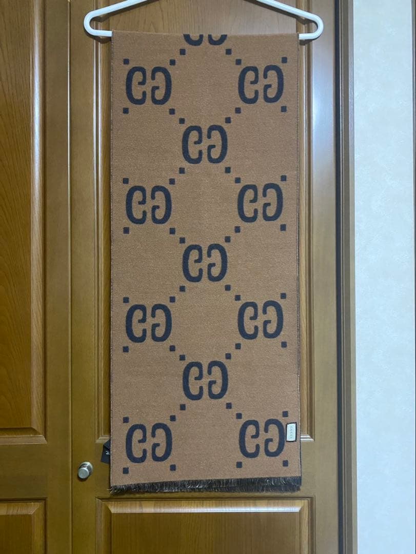 GUCCI GGジャカード ウールシルク マフラー スカーフ 男女兼用 正規品