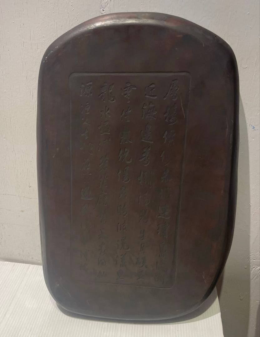 書道具 中国美術 古硯　龍彫刻大型硯 工芸 骨董品 インテリア コレクション