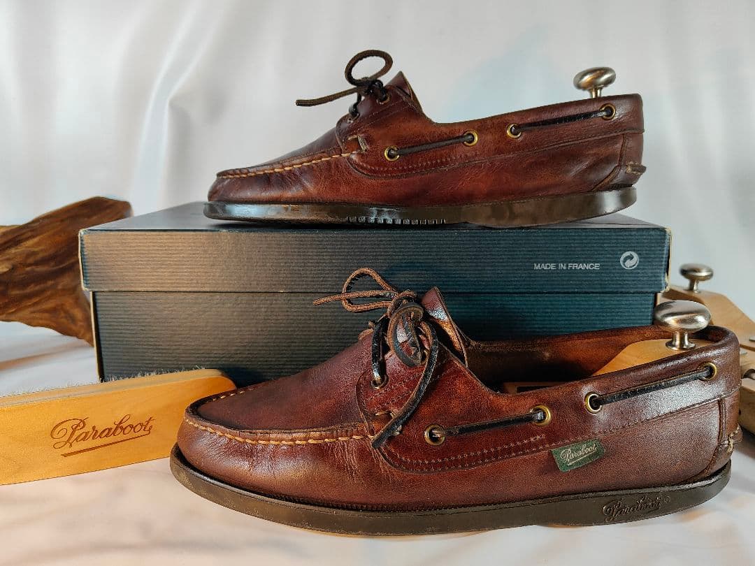 【Vintage】PARABOOT　正規品　高級革靴　本革デッキシューズ　バース