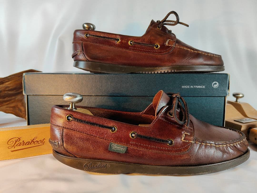 【Vintage】PARABOOT　正規品　高級革靴　本革デッキシューズ　バース