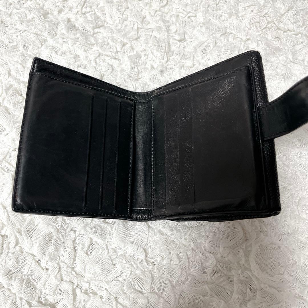 良品✨CHANEL シャネル キャビアスキン 折り財布 ココマーク ブラック