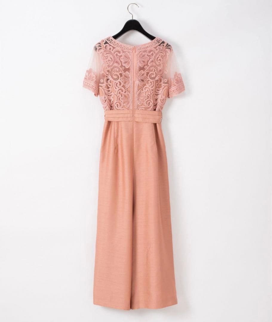 グレースコンチネンタル　コード刺繍ワイドサロペット　サイズ38 くすみピンク美品