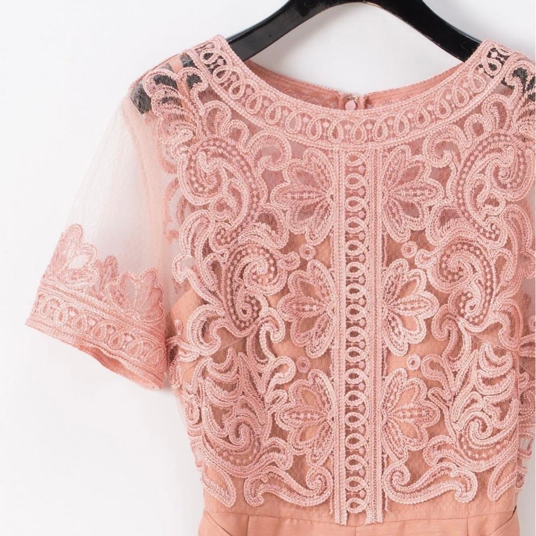 グレースコンチネンタル　コード刺繍ワイドサロペット　サイズ38 くすみピンク美品