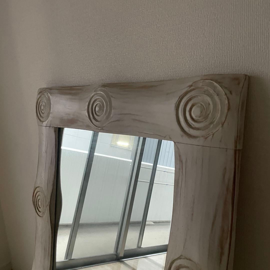 アンティーク ミラー 姿見 全身鏡 木製フレーム 店舗什器 ヴィンテージ