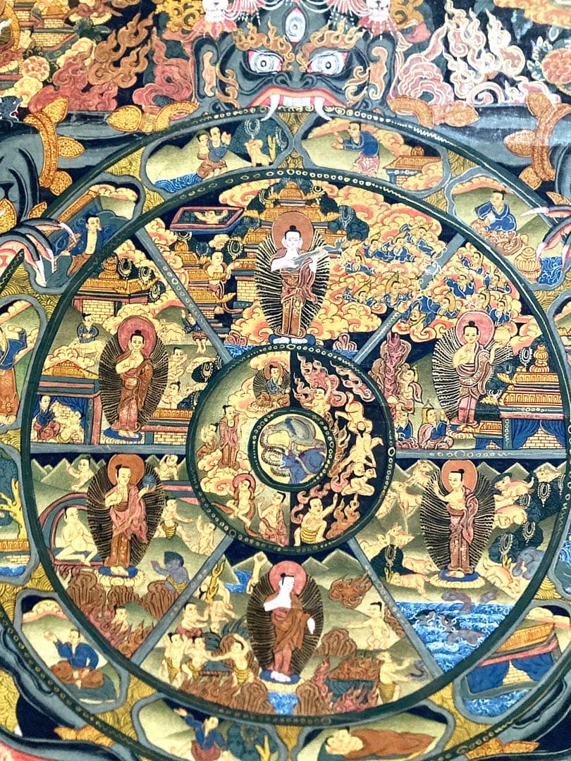 チベット　曼荼羅　マンダラ　仏画　密教(3) タンカ　掛軸　観音　菩薩　如来　佛