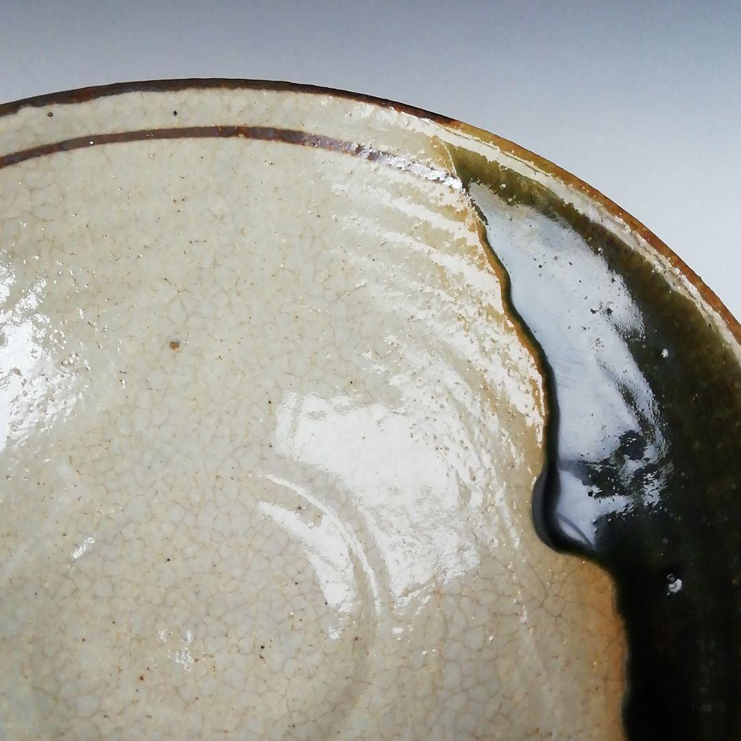 Ｔ６５９　茶碗　『織部　平茶碗』『市川竹川 造』　共箱　抹茶碗　茶道具