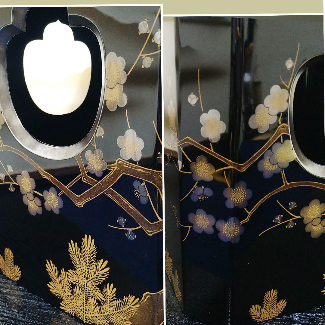 ユウイチAG87 輪島塗 三宝 清楓 蒔絵沈金蒔絵 松竹梅 縁銀彩木箱共箱