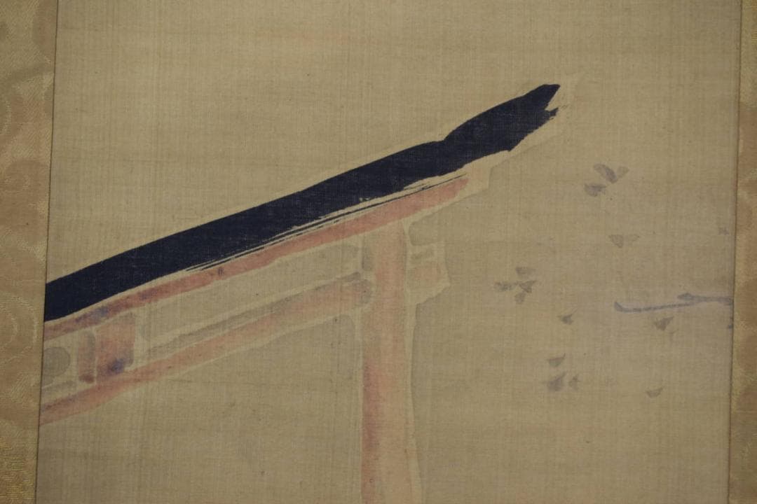 【真作】英一蝶/吉野山桜図/鳥居図/掛軸☆宝船☆Z-398