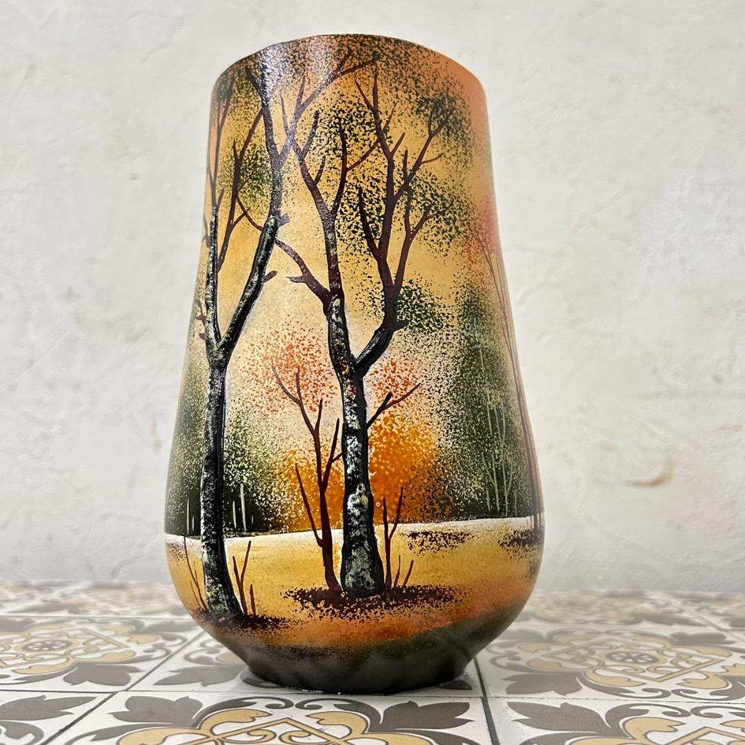 ドームナンシー 筒型　花瓶　高さ18cm 被せガラス　アンテルカレール　幹立体