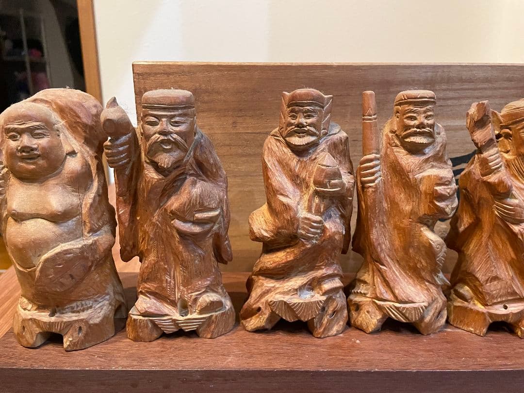 重山作 木彫り 七福神像 7体セット