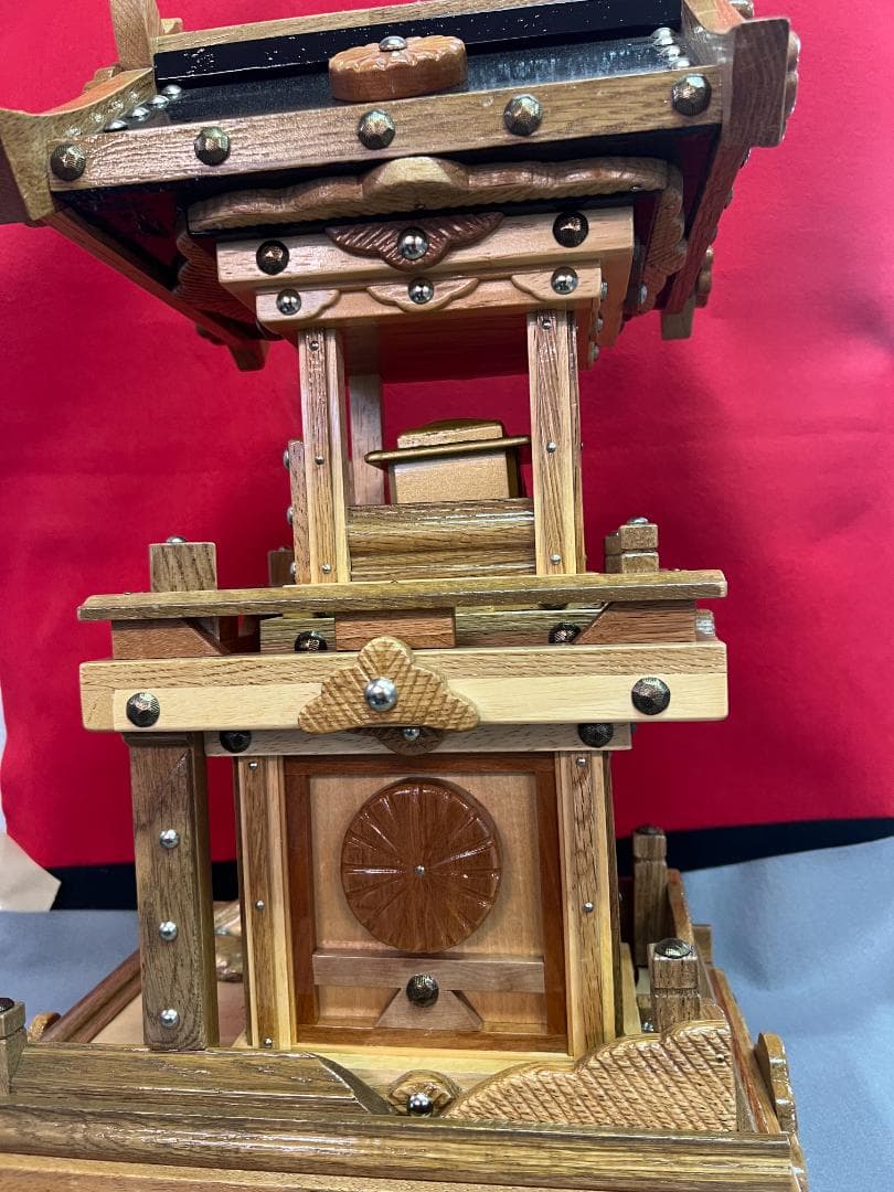 【独法師】C-3 模型手製　手製山鉾　笠鉾　社殿　拝殿　神具神棚　手造レア1点物