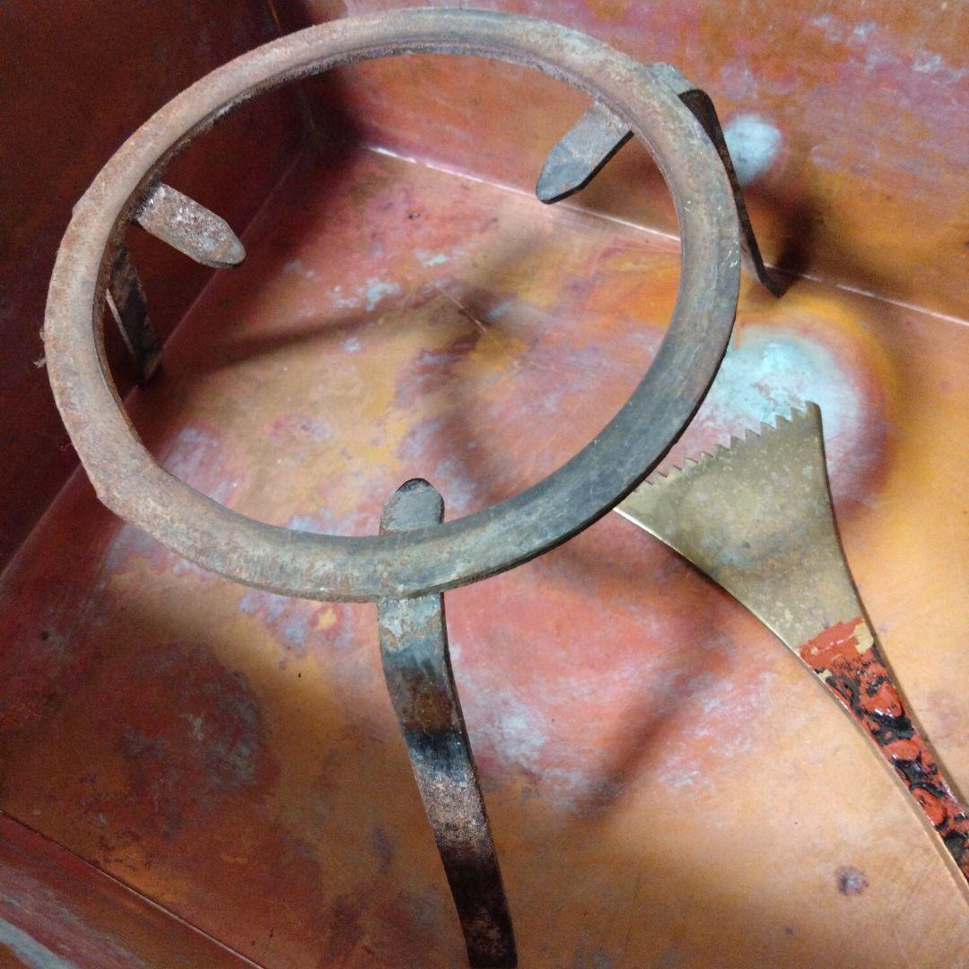 昭和レトロなアンティーク　　木製長火鉢　引き出し付