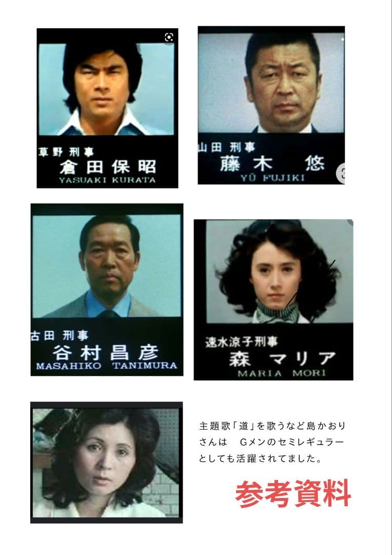 Gメン'75　俳優　倉田保昭さん　森マリアさん　他3名の直筆サイン