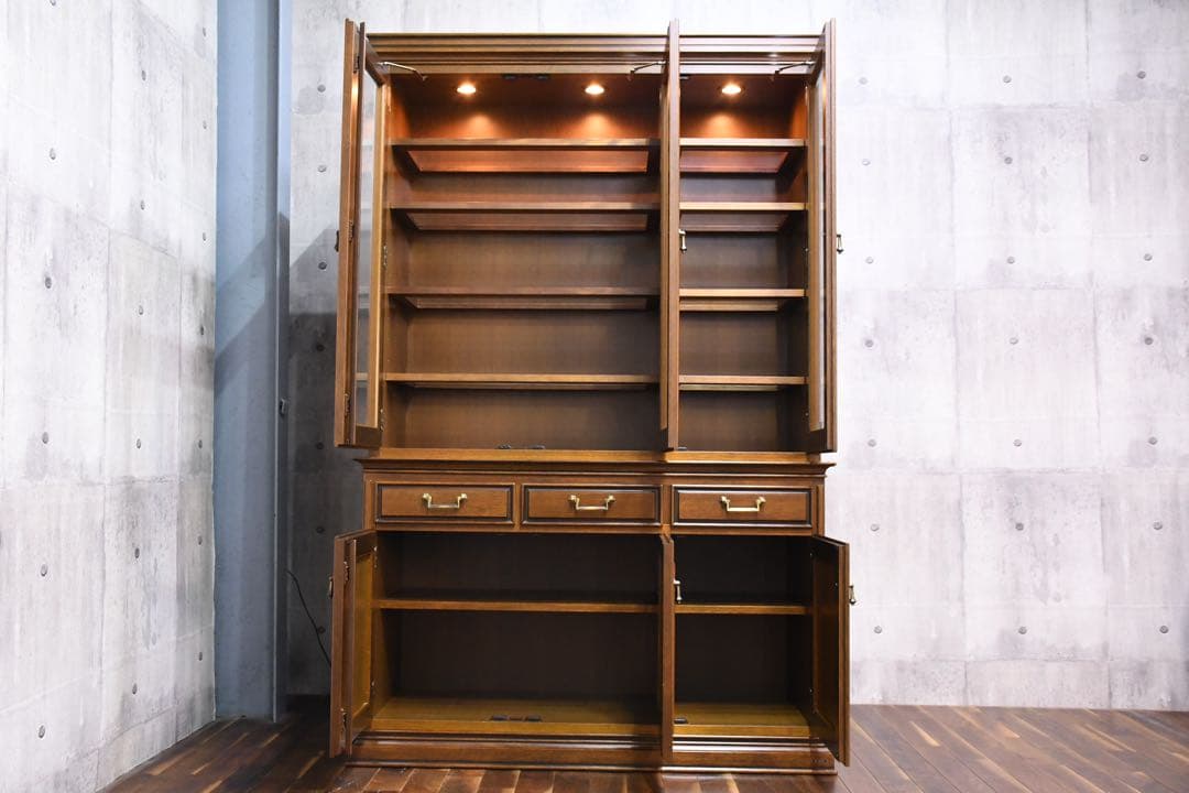 EAC15 マルニ木工 地中海 ロイヤル カップボード 照明付き 飾り棚