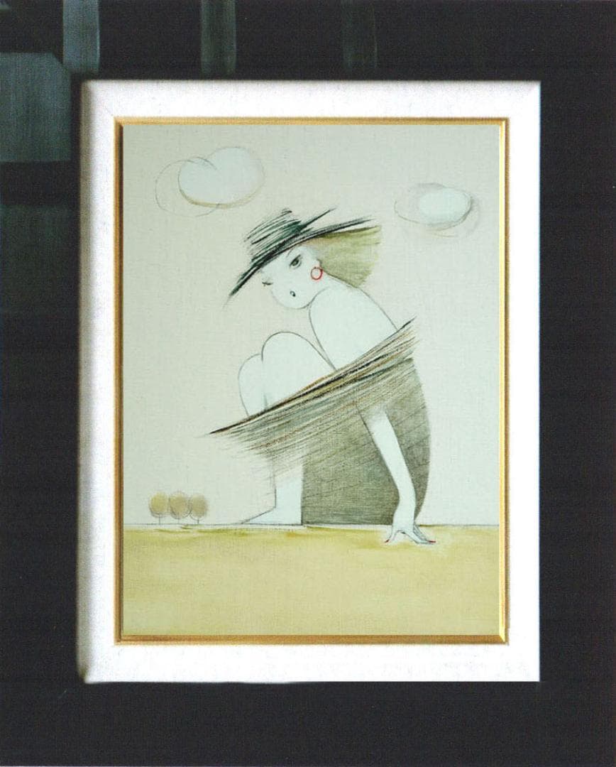 油絵 菅家令子 絵 絵画 インテリア 額付(銀) F3-041014 人物 女性