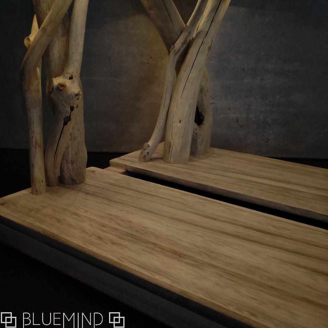 No.1163 アクリル×流木の間接照明付きローテーブル 流木インテリア