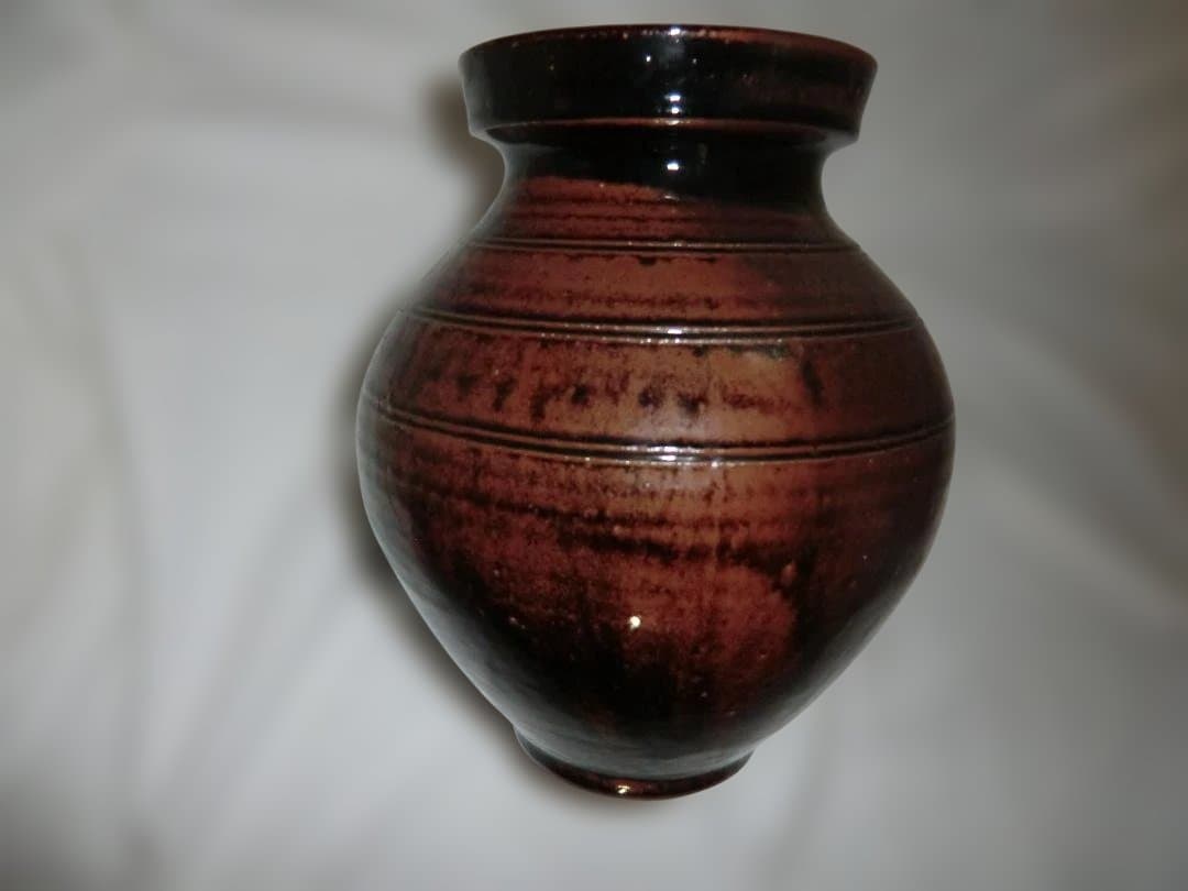 立杭焼　　市野弘之　　天目壺　　木箱入り