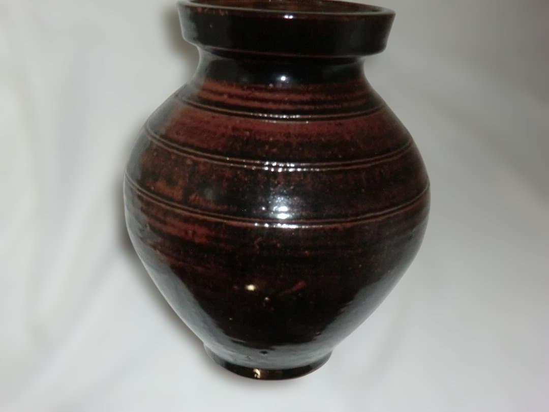 立杭焼　　市野弘之　　天目壺　　木箱入り