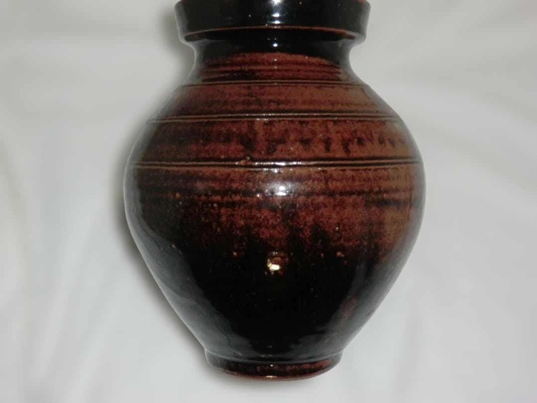 立杭焼　　市野弘之　　天目壺　　木箱入り