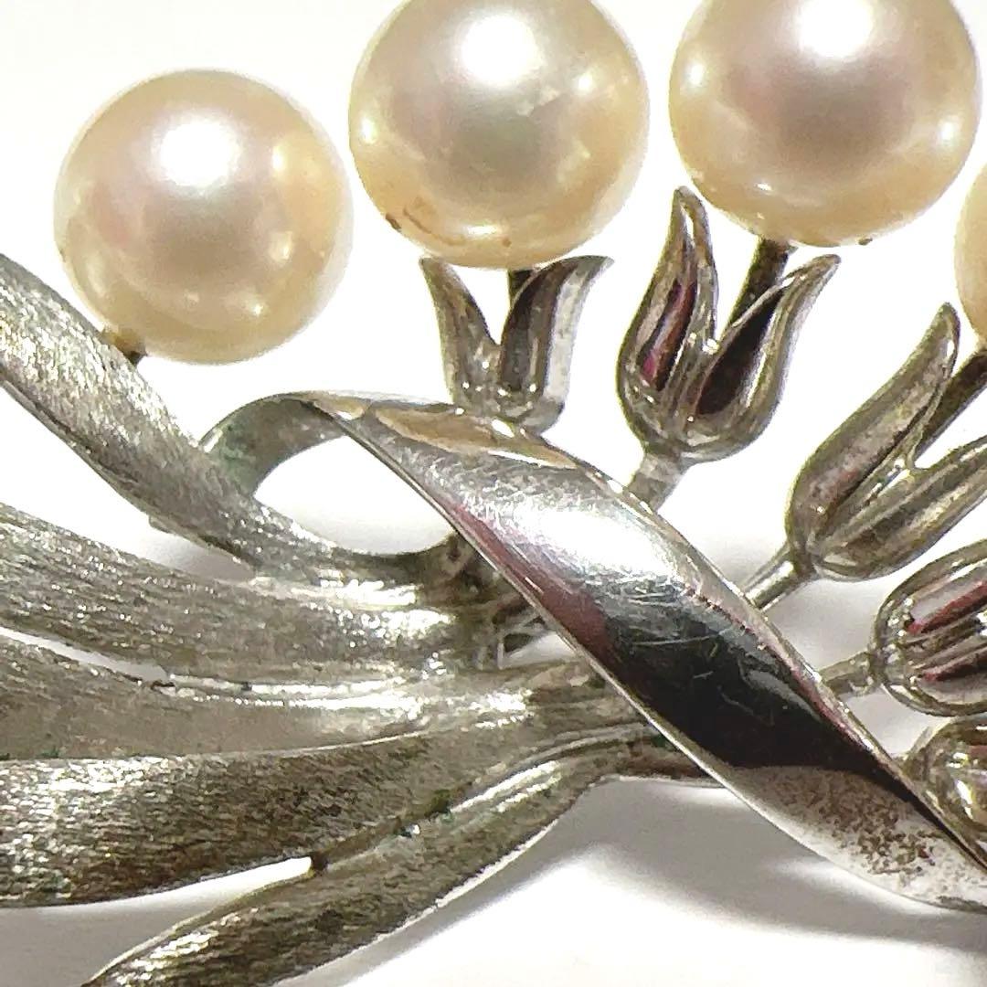 MIKIMOTO ミキモト　ブローチ　パール　SVシルバー