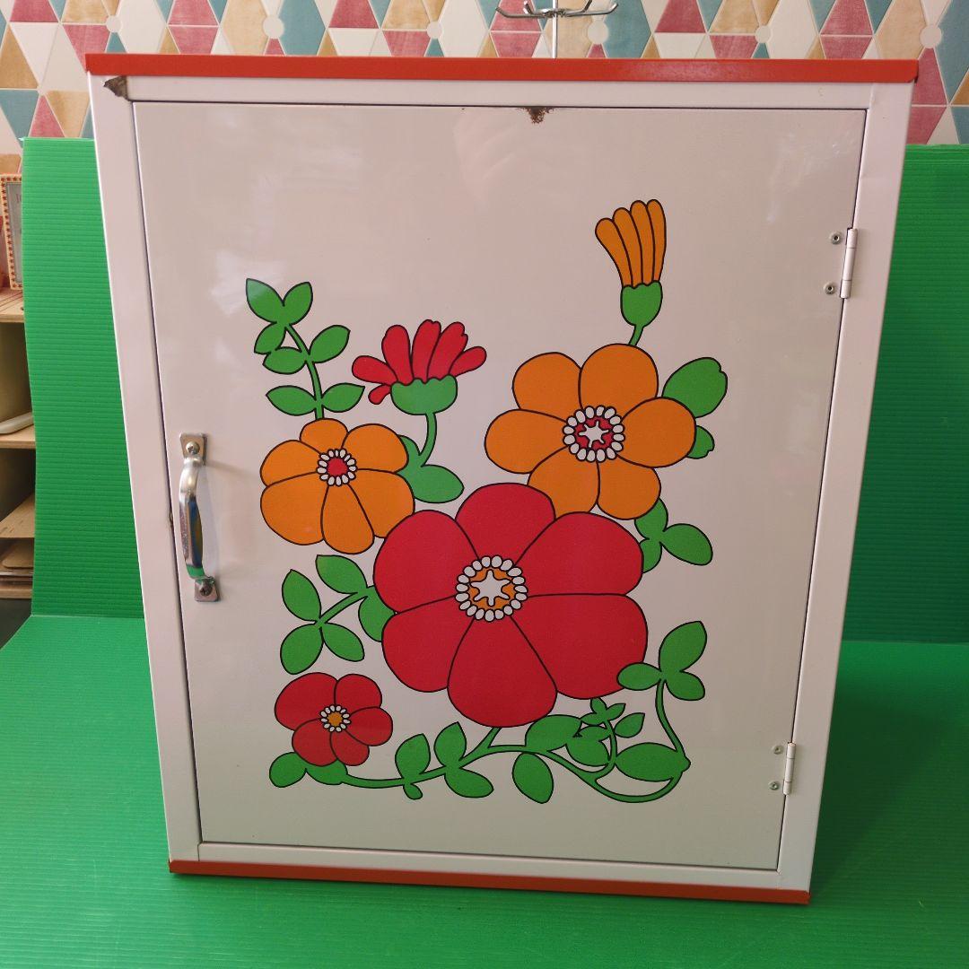 昭和レトロ　食品蚊帳　収納庫　スチール　Vintage　古道具