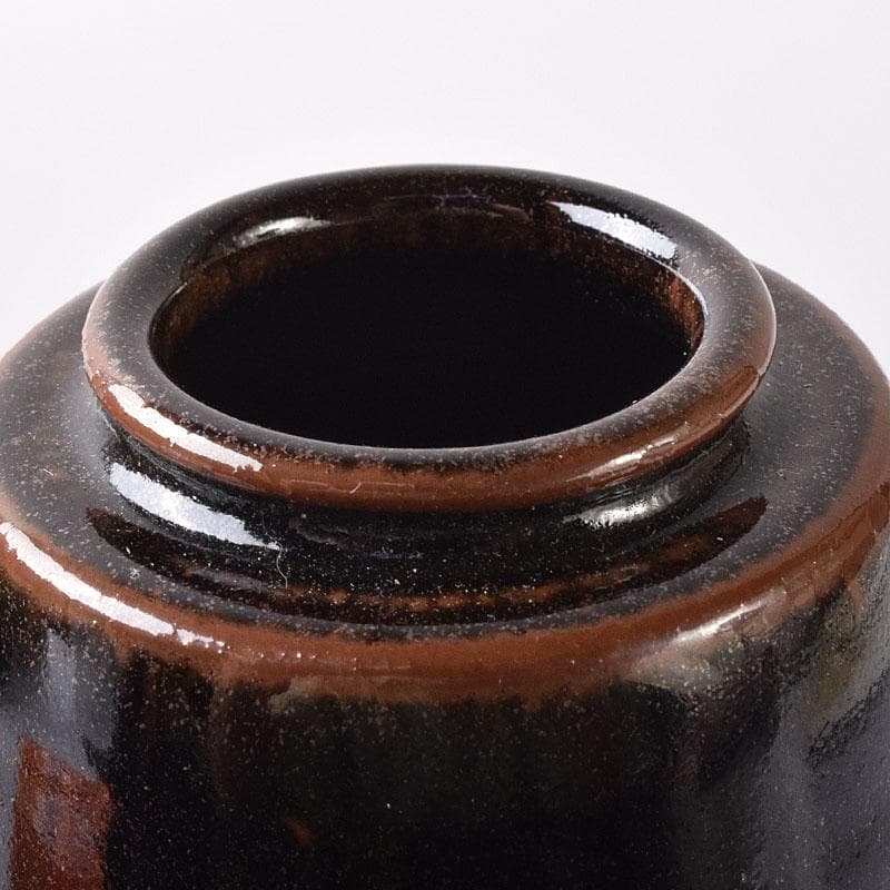 茶道具　松本鐵山造　大名物　鎗鞘肩衝写　茶入　仕覆付　共箱　V　7569