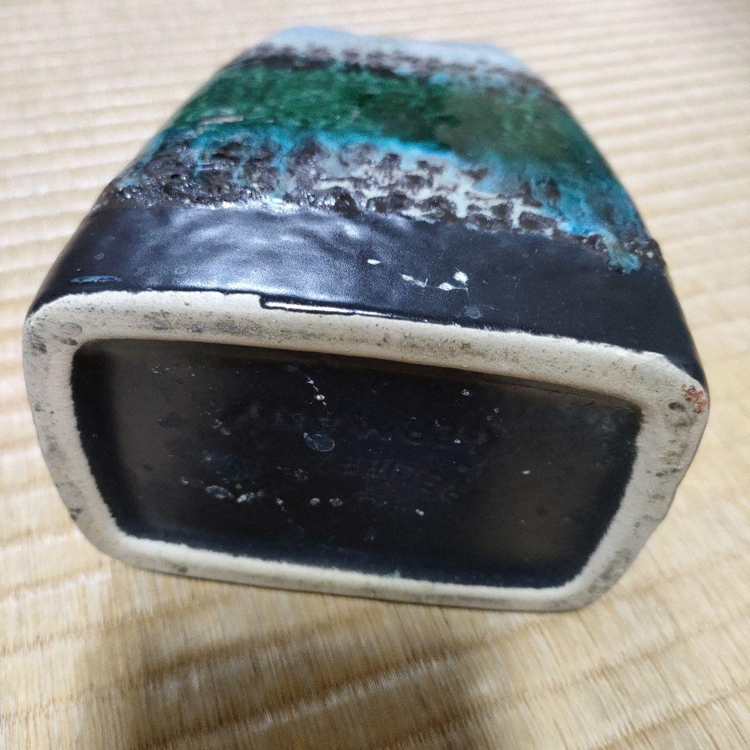 青緑色の陶器製花瓶　GERMANY