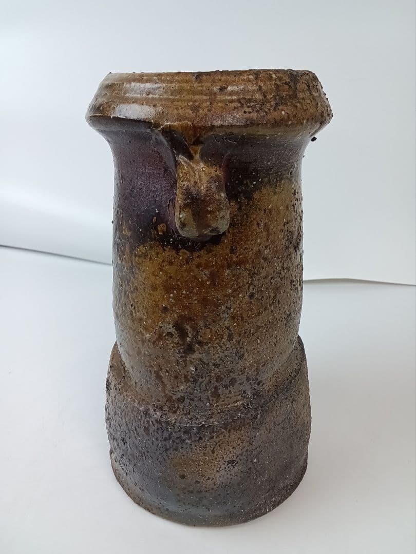 備前焼 耳付花入 花器 花瓶【人間国宝 伊勢崎淳】茶道 華道 美術品 工芸品