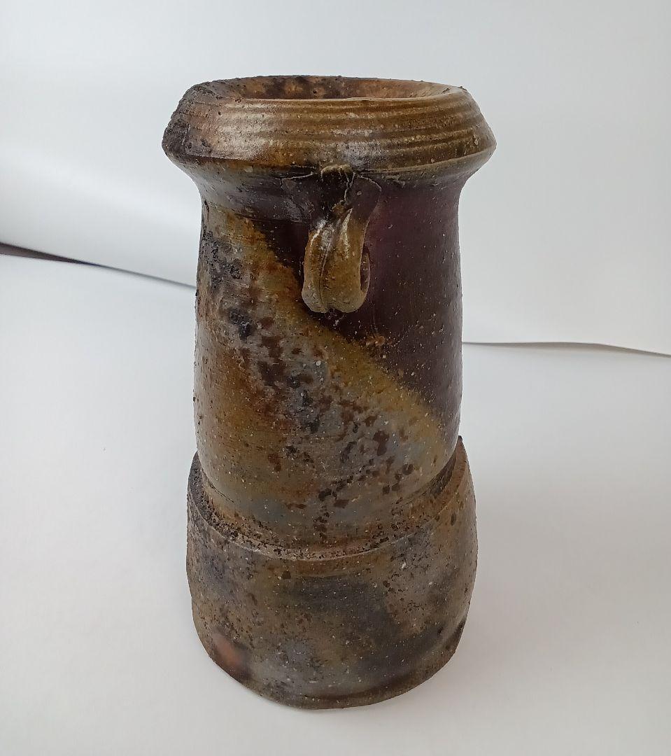 備前焼 耳付花入 花器 花瓶【人間国宝 伊勢崎淳】茶道 華道 美術品 工芸品