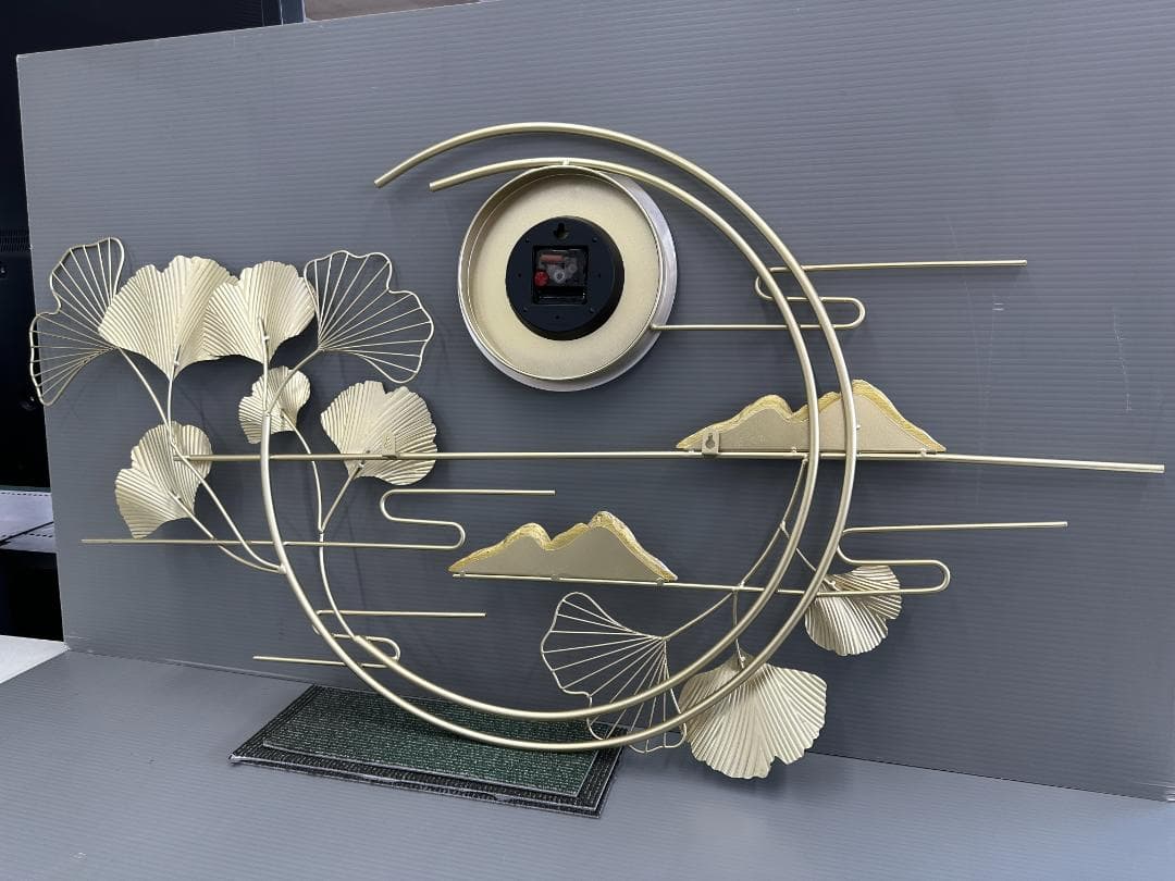 ウォールクロック　壁掛け時計　真鍮　ゴールド