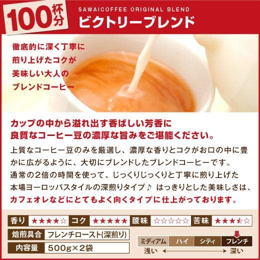 【新品・9袋】澤井珈琲 ビクトリーブレンド 約450杯分 豆のまま 珈琲 焙煎
