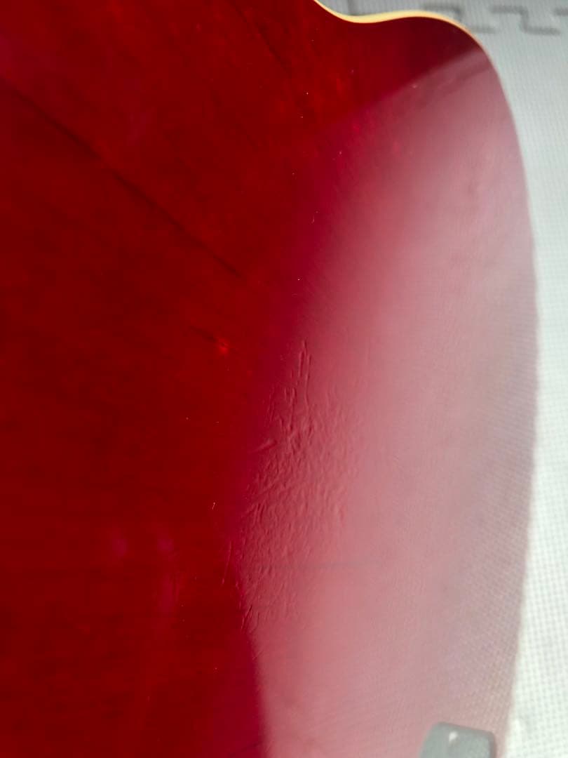 レッド セミホロウボディ エレキギター